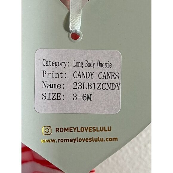 Romey Loves Lulu 3M Red Jumpsuit Candy Cane Festive Holiday Christmas Santa 6M - Picture 9 of 11